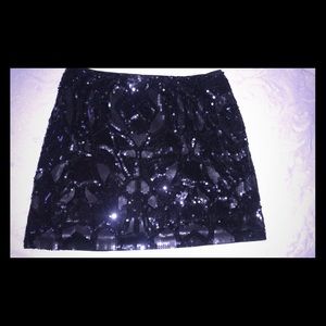 DKNYC GLAM Black sequined skirt